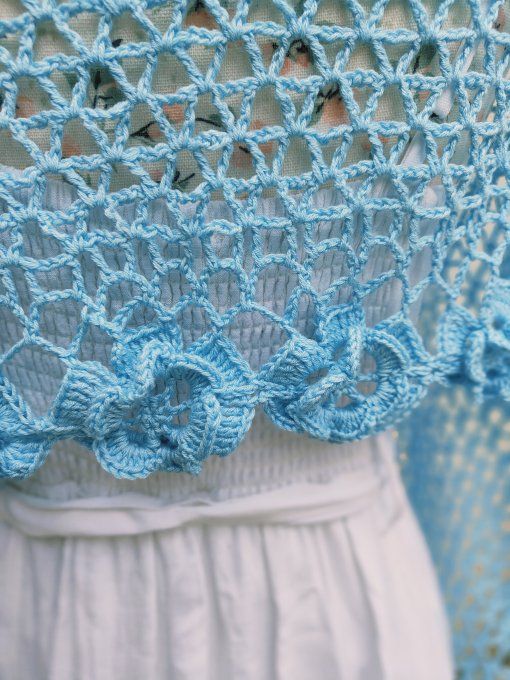 châle étole bleu turquoise
