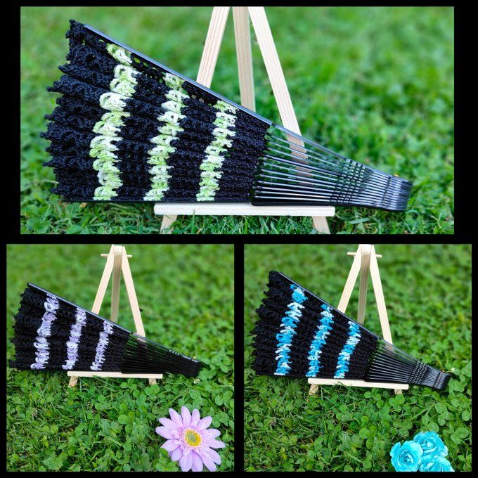éventail papillon (noir et dégradé) 