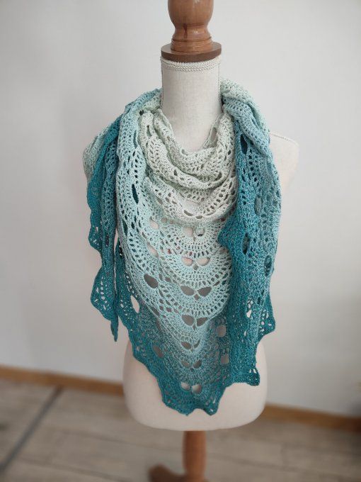 châle dégradé turquoise