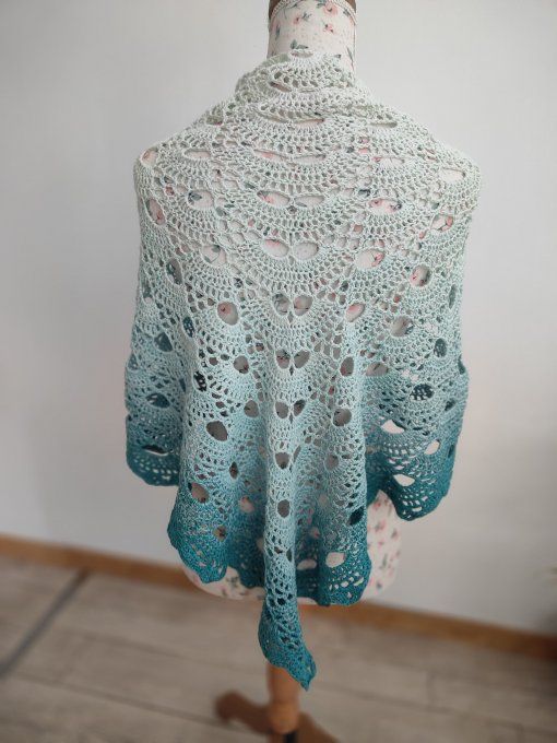 châle dégradé turquoise