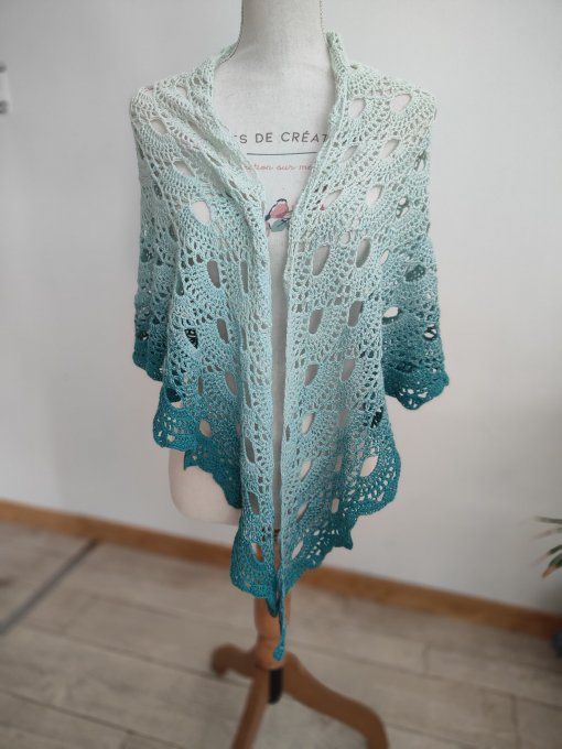châle dégradé turquoise