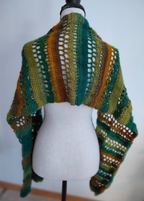 grande écharpe chaude vert/ocre