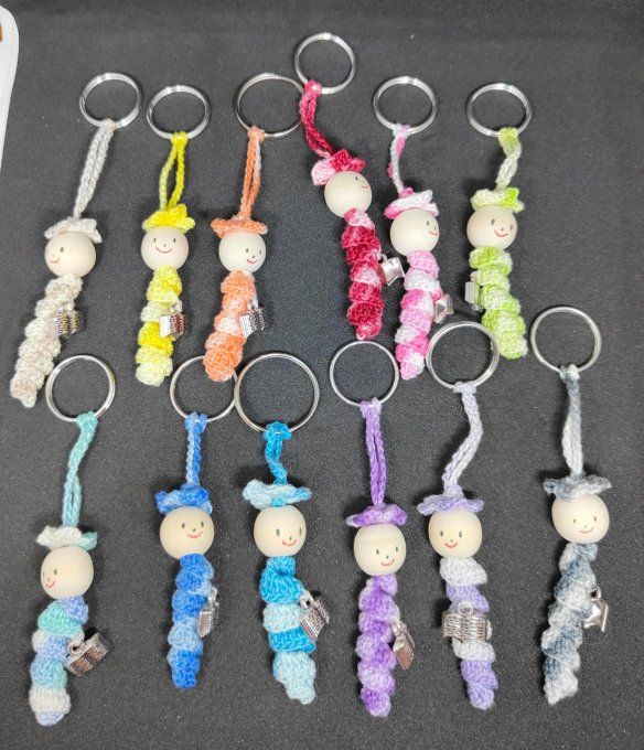 porte-clé mini chenille