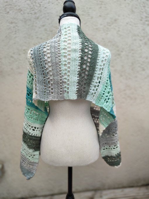 grande écharpe chaude vert menthe et gris