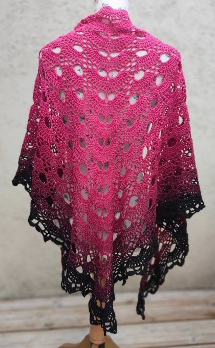 châle dégradé fushia
